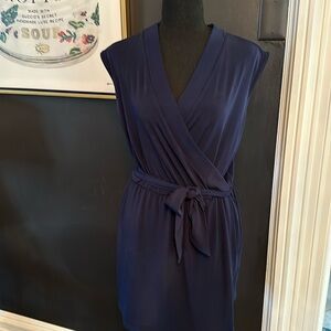 Women’s navy New York and company stretch office casual romper dress small